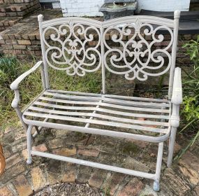 Ornate Aluminum Outdoor Platform Bench