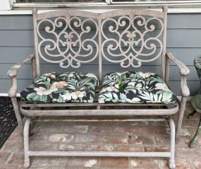 Ornate Aluminum Outdoor Platform Bench
