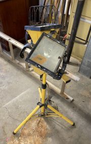 Two Arm Shop Light on Stand