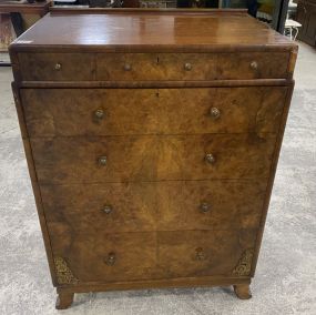 Vintage Art Deco Burl Chest of Drawers