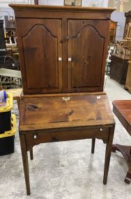 Late 20th Century Pine Secretary Bookcase