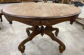 Vintage Victorian Style Mahogany Pedestal Oval Table