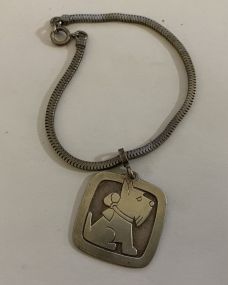 Sterling Dog Pendant Bracelet