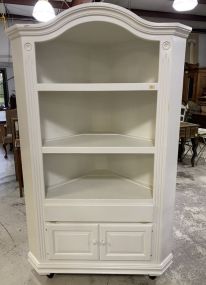 Hand Crafted White Painted Corner Cabinet