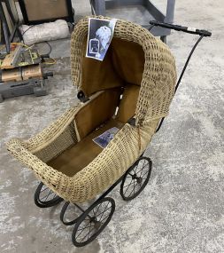 Vintage Wicker Baby Doll Stroller