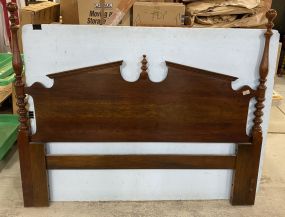 Late 20th Century Cherry Traditional Style Poster Headboard