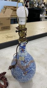 Chinese Blue and White Porcelain Vase Lamp