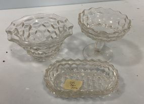 Fostoria American Clear Glass Compote, Bowl, and Dish
