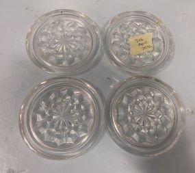 Four Fostoria American Clear Glass Coasters