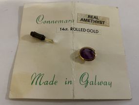 14 ct. Rolled Gold Amethyst Pin