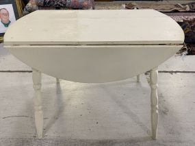 White Painted Farm Style Drop Leaf Table