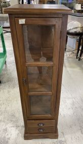 Modern Cherry Narrow Display Cabinet