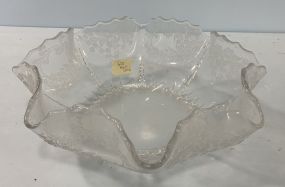 Cambridge Style Glass Crimped Rim Bowl