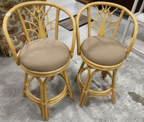 Pair of Bamboo Style Bar Stools