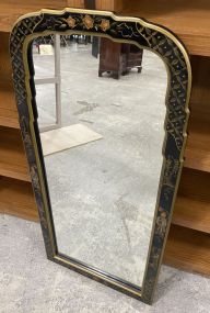 Chinese Chinoiserie Black Wall Mirror