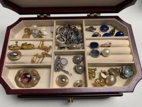 Jewelry Box of Assorted Costume Jewelry