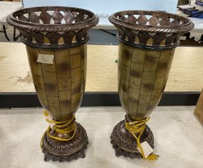 Pair of Decorative Torchiere Table Lamps