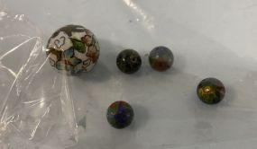 Four Small Cloisonne Chinese Balls