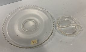 Imperial Glass 1940's Platter and Divided Dish