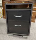 Black 2 Drawer Side Table