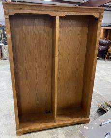 Modern Oak Double Sided Bookcase