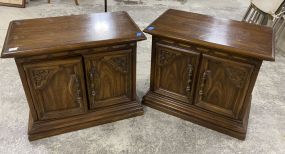 Pair of Late 20th Century Oak Finish Night Stands