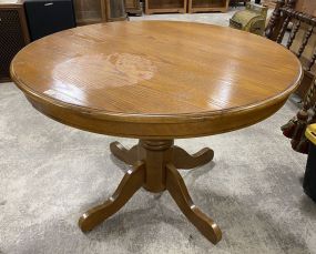 Modern Oak Round Pedestal Dining Table