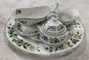 Crown Staffordshire England Platter, Gravy, Creamer, and Sugar