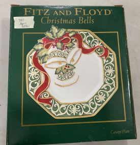 Fitz and Floyd Christmas Bells Canape Plate