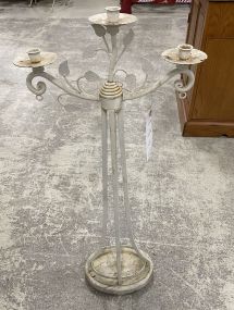 White Painted Three Slot Candle Stand