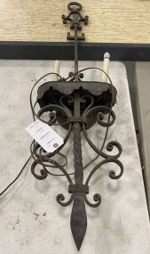 Rustic Iron Two Light Wall Fixture
