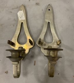 Pair of Brass Wall Candle Holders