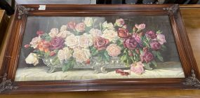 Wood Framed Still Life Flowers