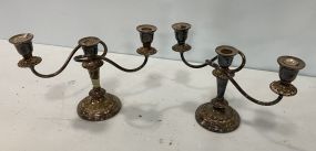 Pair of Silver Plate Candle Holders