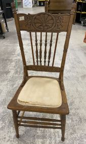 Vintage Oak Pressed Back Side Chair