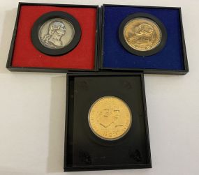 U.S. Mint First Medal and Two American Revolution Bicentennial