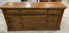 Bassett Furniture Co. Oak Finish Triple Dresser
