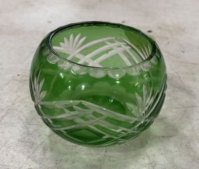 Bohemian Style Green Glass Votive