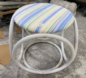 White Painted Bentwood Vanity Stool