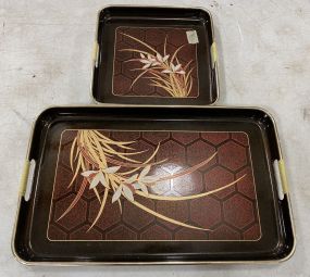 Two Japanese Decorative Serving Trays