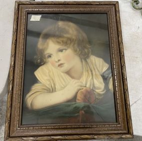 Framed Portrait Print of Girl
