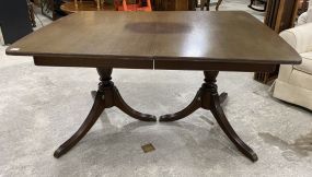 Vintage Mahogany Double Pedestal Dining Table