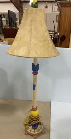 Painted Metal Candle Stick Lamp