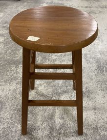 Oak Round Seat Bar Stool