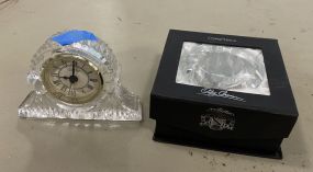 Fifth Avenue Crystal Clock and Crystal Votive