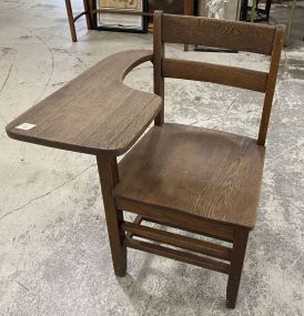 Vintage Oak School Writing Desk