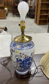 Modern Porcelain Blue and White Vase Lamp