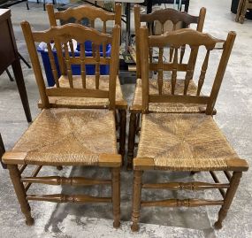 Four Late 20th Century Maple Dining Chairs