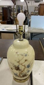 Large Tan Glass Vase Lamp
