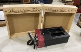 2 Browne & Ashley Tea Company Display Wooden Trays